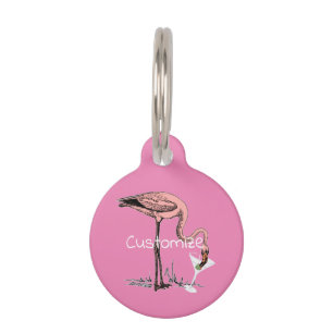 Flamingo Drinking Martini Thunder_Cove Pet Tag