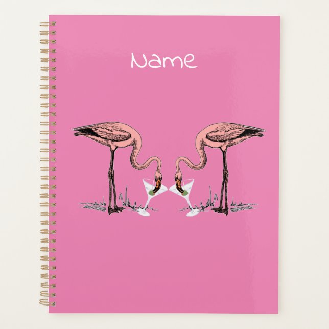 Flamingo Drinking Martini Thunder_Cove  Planner (Front)