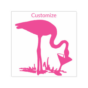 Flamingo Drinking Martini Thunder_Cove  Self-inking Stamp