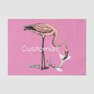 Flamingo Drinking Martini Thunder_Cove  Tissue Paper