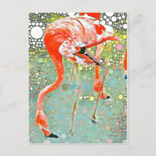 Flamingo Drinking Postcard