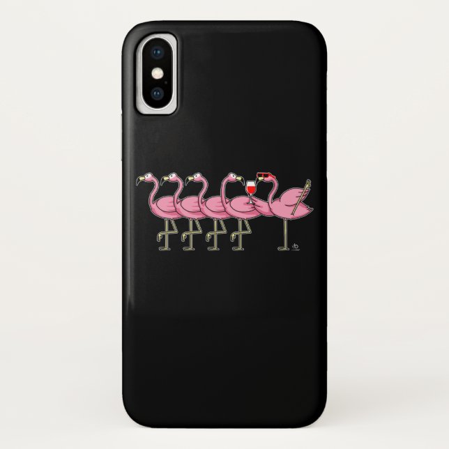 Flamingo drinking wine gift Case-Mate iPhone case (Back)