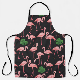 Flamingo Elegance: Vintage Monstera Fusion. Apron