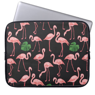 Flamingo Elegance: Vintage Monstera Fusion. Laptop Sleeve