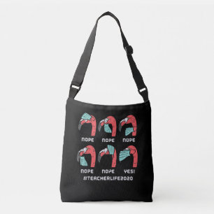 Flamingo Face Mask Teacher Life Social Distance Crossbody Bag