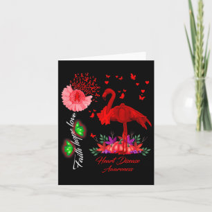Flamingo Faith Hope Love Heart Disease Awareness Card