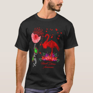 Flamingo Faith Hope Love Heart Disease Awareness T-Shirt