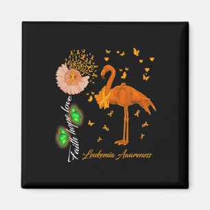 Flamingo Faith Hope Love Leukaemia Awareness Magnet