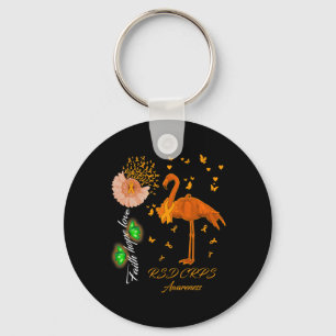 Flamingo Faith Hope Love Rsd Crps Awareness  Keychain