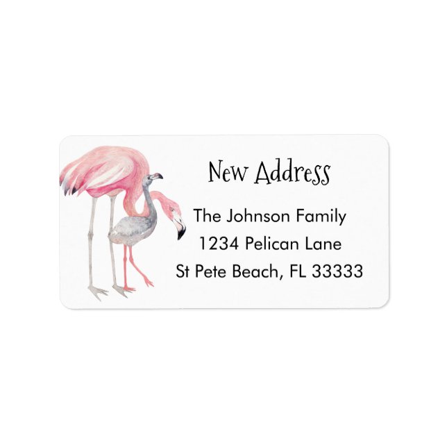 Flamingo Family New Address Label (Front)