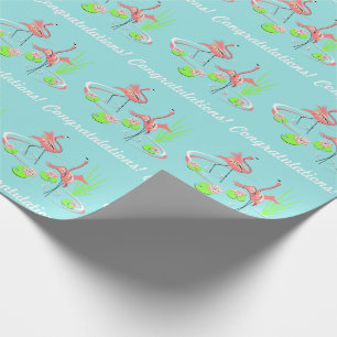 Flamingo Fandango Duo 2 Congratulations! gift wrap