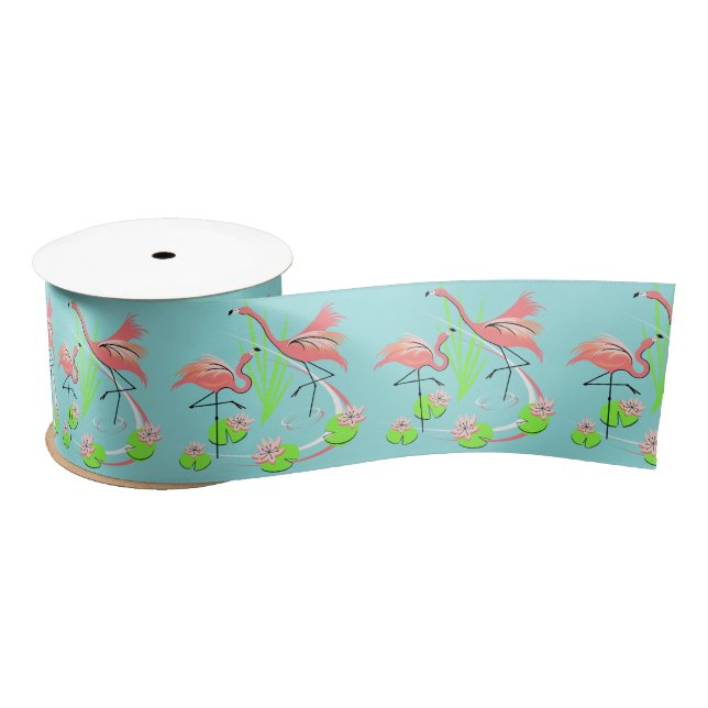 Flamingo Fandango Duo ribbon satin Satin Ribbon (Spool)