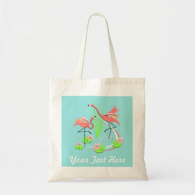 Flamingo Fandango Duo Text tote bag (Front)