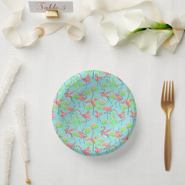 Flamingo Fandango Multi Paper Plate (Wedding)