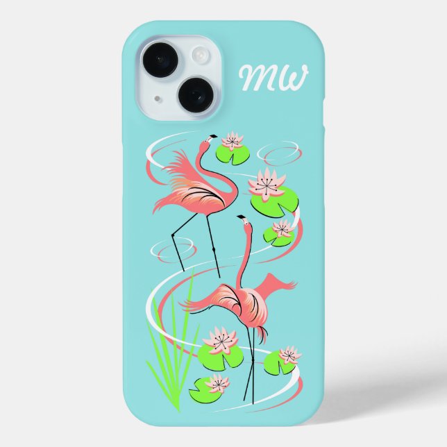 Flamingo Fandango Slim Duo monogram iPhone case (Back)