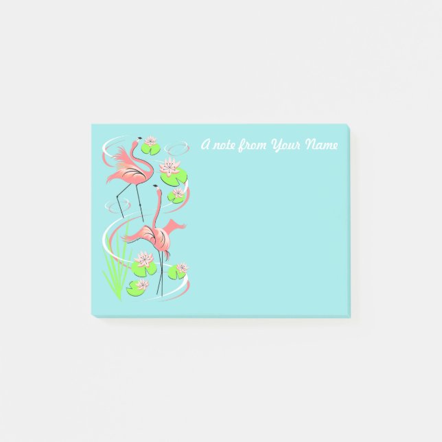 Flamingo Fandango Slim Duo Text post-it note (Front)