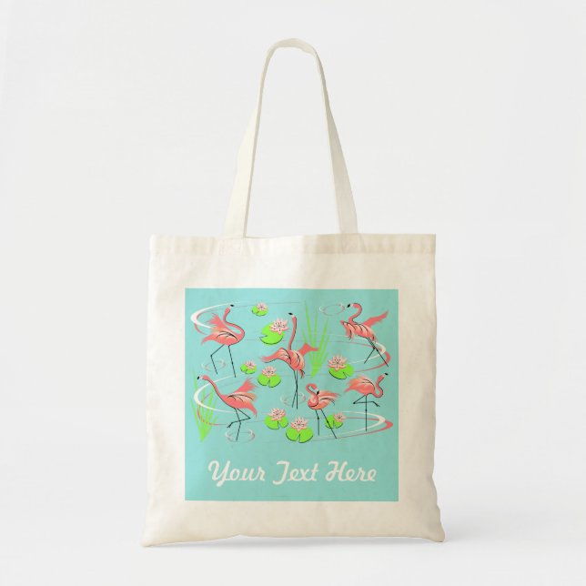 Flamingo Fandango Text tote bag (Front)