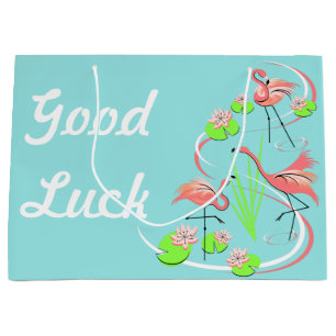 Flamingo Fandango Trio Good Luck gift bag large