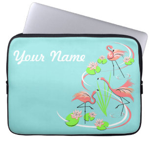 Flamingo Fandango Trio Name laptop sleeve