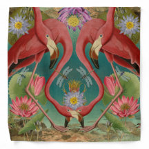 Flamingo Fantasy Bandana Adult/Large 22" x 22"