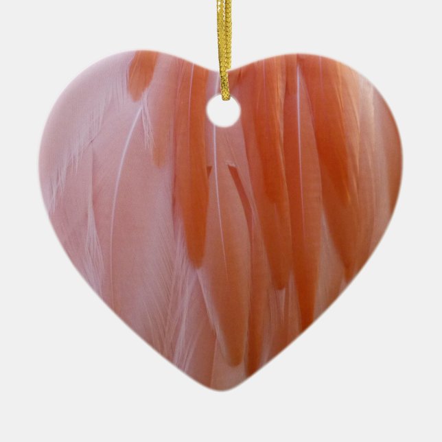 Flamingo Feathers in Shades of Pink Ceramic Ornament (Front)