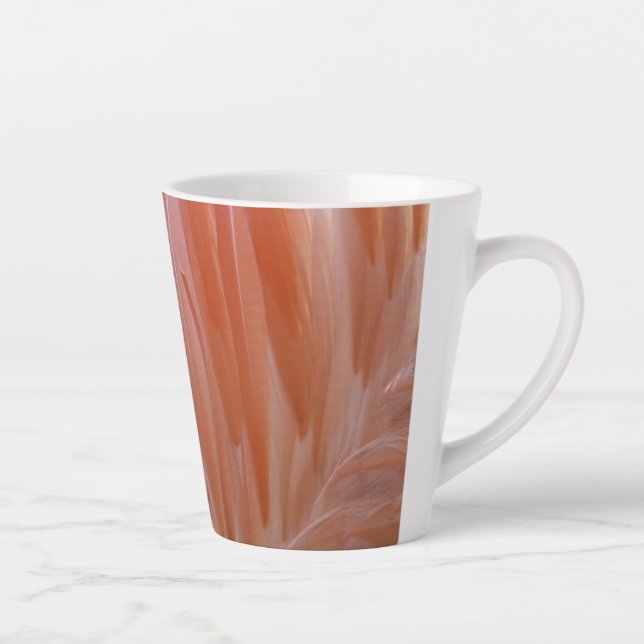 Flamingo Feathers in Shades of Pink Latte Mug (Right)