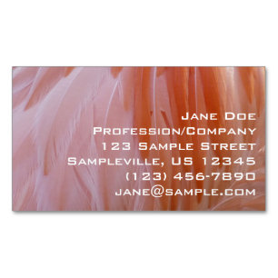 Flamingo Feathers in Shades of Pink Magnetic Business Card