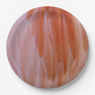 Flamingo Feathers in Shades of Pink Paper Plate