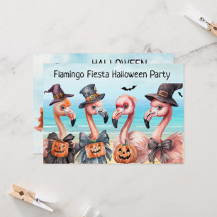 Flamingo Fiesta Halloween Party Invitation