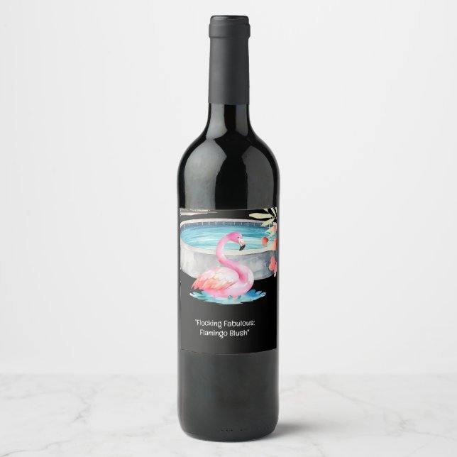 Flamingo Fiesta: Pool & Beach Party  Wine Label (Front)
