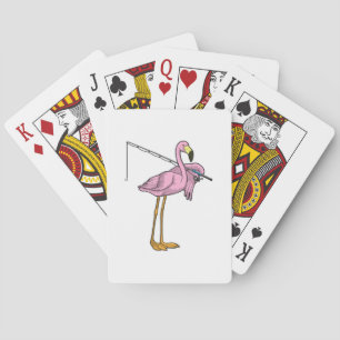 Flamingo Fishing Fisher Fishing rod Playing Cards