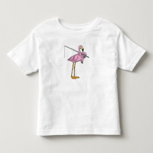 Flamingo Fishing Fisher Fishing rod Toddler T-shirt