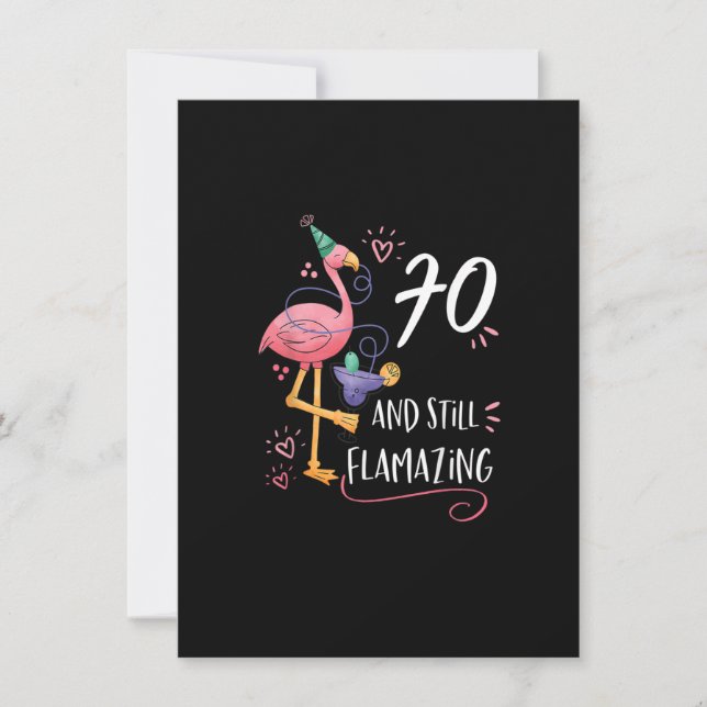 Flamingo Flamazing 70th Birthday Decorations Suppl Invitation (Front)