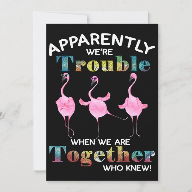 Flamingo | Flaming Apparently Were Trouble Holiday Card (Front)