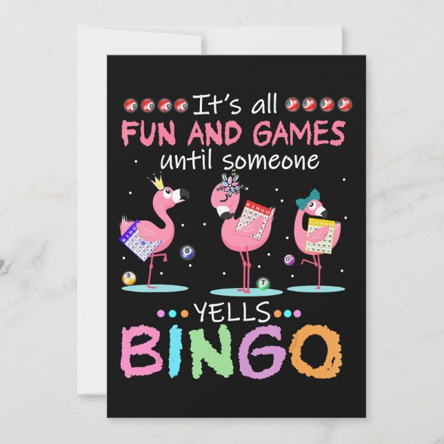 Flamingo | Flaming Bingo Funny Save The Date (Front)