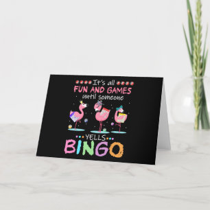 Flamingo   Flaming Bingo Funny Thank You Card