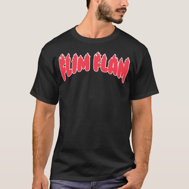 FLAMINGO - FLAMING TEXT - RED T-Shirt (Front)