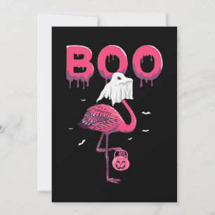 Flamingo   Flamingo Boo Ghost Halloween Save The Date