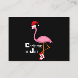 Flamingo   Flamingo Christmas In July Funny Party Enclosure Card