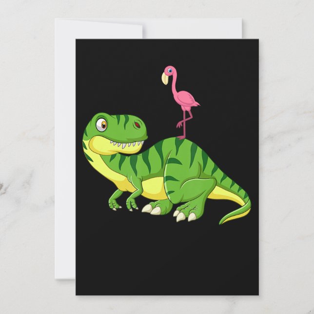 Flamingo | Flamingo Dinosaur Lovers Save The Date (Front)