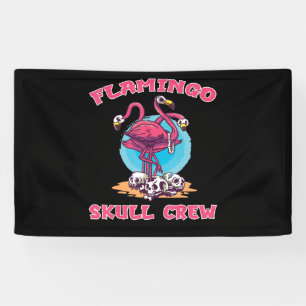 Flamingo Flamingo Skull Crew Halloween Costume Banner