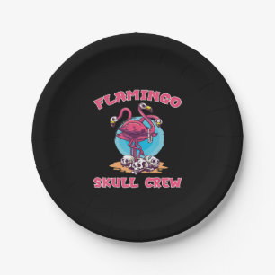 Flamingo Flamingo Skull Crew Halloween Costume Paper Plate