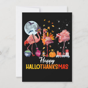 Flamingo Flamingo Thanksgiving Halloween Christmas Invitation