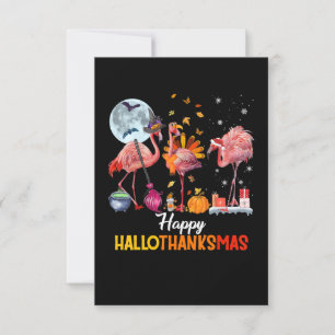 Flamingo Flamingo Thanksgiving Halloween Christmas Invitation