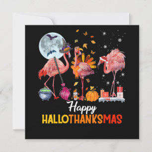 Flamingo Flamingo Thanksgiving Halloween Christmas Invitation