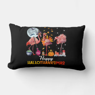 Flamingo Flamingo Thanksgiving Halloween Christmas Lumbar Pillow