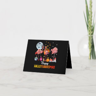 Flamingo Flamingo Thanksgiving Halloween Christmas Thank You Card