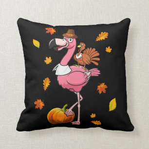 Flamingo   Flamingo Thanksgiving Halloween Throw Pillow