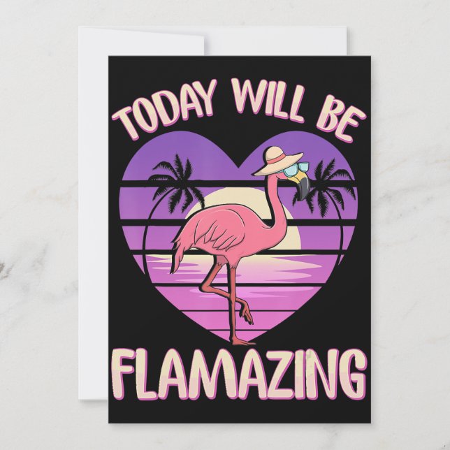 Flamingo | Flamingo Today Will Flamazing Flamingos Holiday Card (Front)