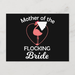 Flamingo Flamingo Wedding Mor Of Flocking Bride Announcement Postcard
